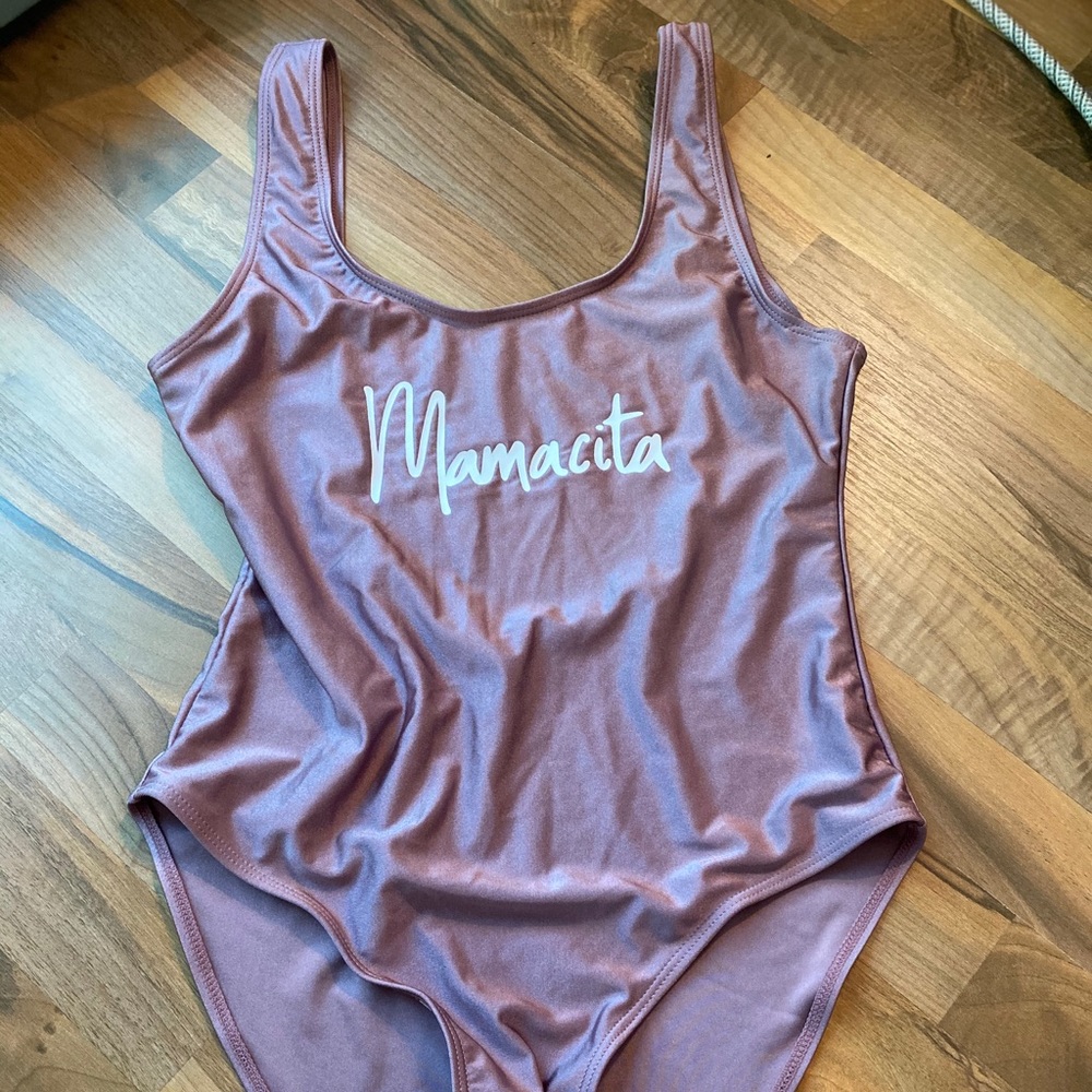 Scoop back one piece swimsuit